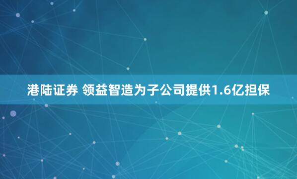 港陆证券 领益智造为子公司提供1.6亿担保