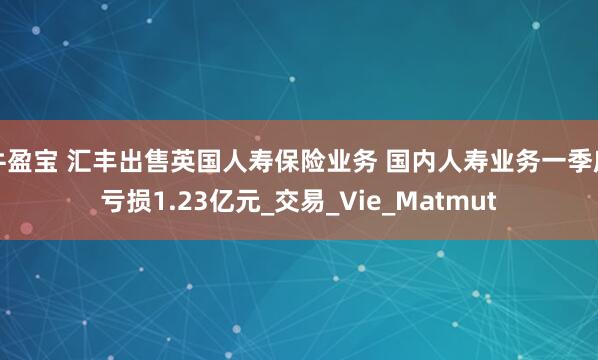 牛盈宝 汇丰出售英国人寿保险业务 国内人寿业务一季度亏损1.23亿元_交易_Vie_Matmut